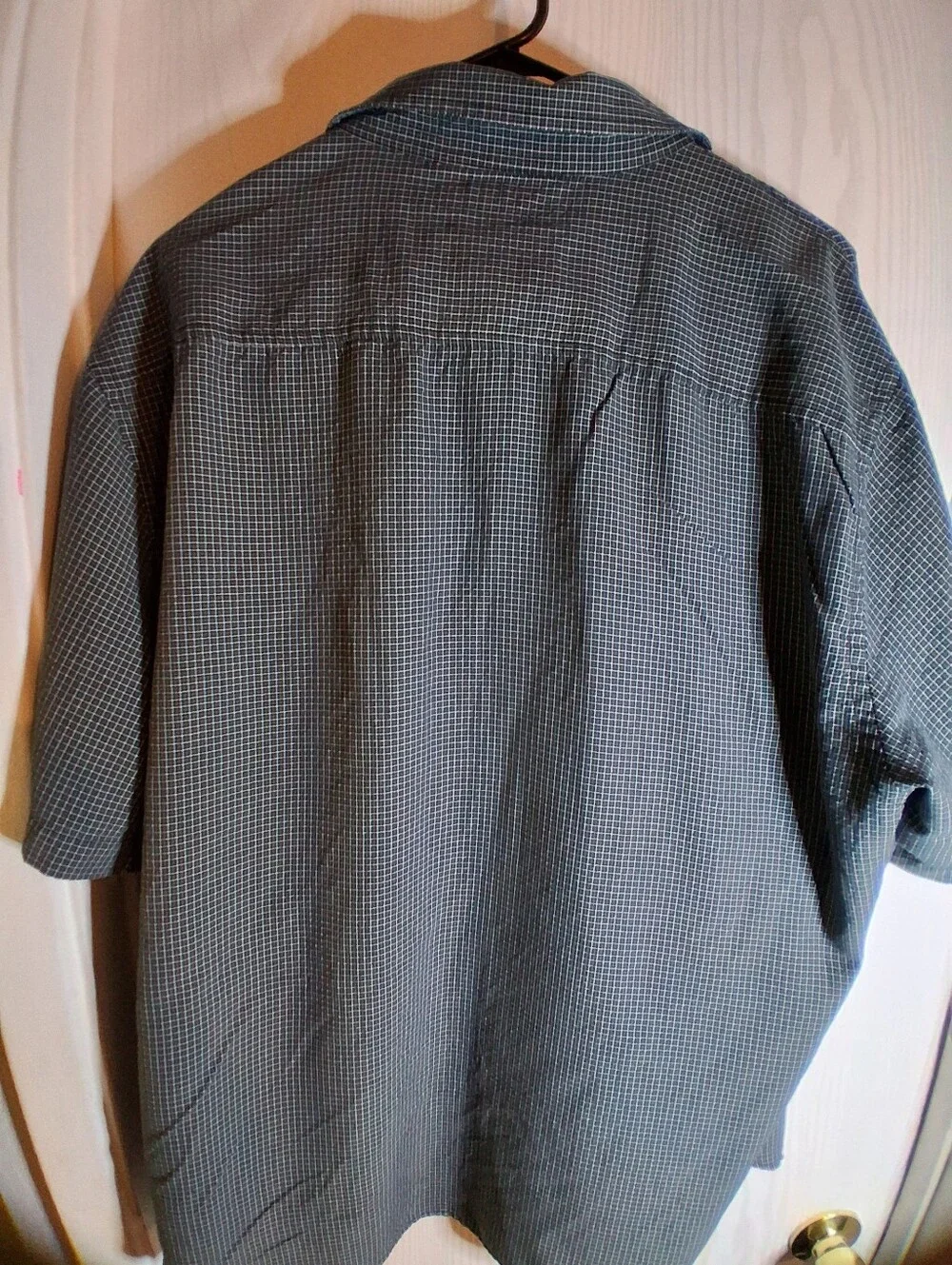 Tony Hawk Men's Short-Sleeve Button-Down Shirt in Gray Check